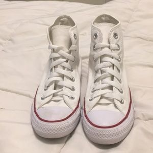NWOT white high top converse